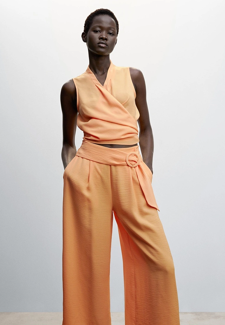 Mango Wide Leg Fluid Trousers 6 Mango Wide Leg Fluid Trousers - Image 4