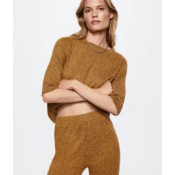 Mango Ribbed Side Slit Trousers -Mango popular store mango 8299 9217726 3