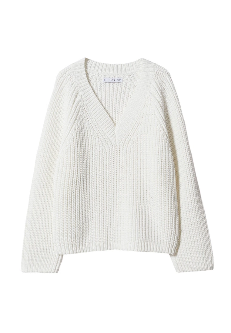 Mango Thick Knit V-Neck Sweater 9 Mango Thick Knit V-Neck Sweater - Image 7