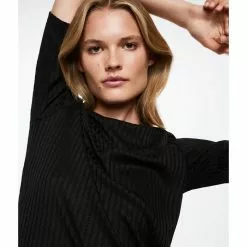 Mango Ribbed Knit T-Shirt -Mango popular store mango 8340 9237726 3