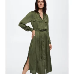 Mango Satin Shirt Dress -Mango popular store mango 8366 7127726 5