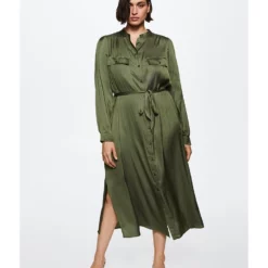 Mango Satin Shirt Dress -Mango popular store mango 8366 7127726 6