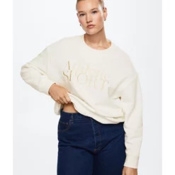 Mango Embroidered Message Sweatshirt -Mango popular store mango 8407 0717726 2