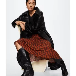 Mango Printed Midi Skirt -Mango popular store mango 8411 0287526 4