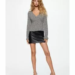 Mango Flowy Textured Blouse -Mango popular store mango 8433 8317726 4