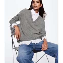 Mango V-Neck Cashmere Sweater -Mango popular store mango 8459 5717726 4