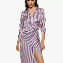 Mango Striped Satin Dress