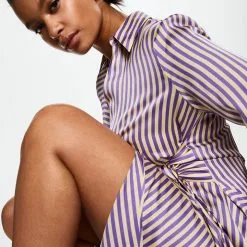 Mango Striped Satin Dress -Mango popular store mango 8473 7603426 7