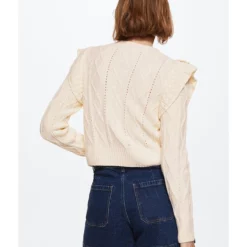 Mango Frilled Openwork Sweater -Mango popular store mango 8475 9148526 2