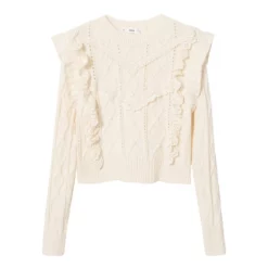 Mango Frilled Openwork Sweater -Mango popular store mango 8476 9148526 7