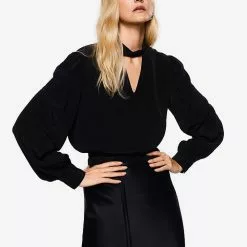 Mango Puffed Sleeves Flowy Blouse