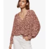 Mango Bicolour Print Blouse -Mango popular store mango 8504 3487526 1