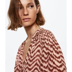 Mango Bicolour Print Blouse -Mango popular store mango 8505 3487526 3