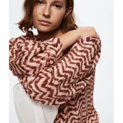 Mango Bicolour Print Blouse -Mango popular store mango 8505 3487526 4