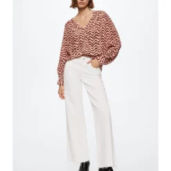 Mango Bicolour Print Blouse -Mango popular store mango 8505 3487526 5
