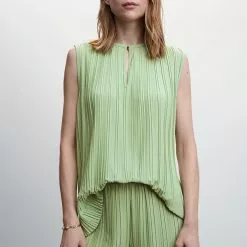 Mango Pleated Wide Leg Trousers -Mango popular store mango 8549 5716936 3