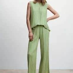 Mango Pleated Wide Leg Trousers -Mango popular store mango 8550 5716936 5