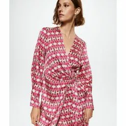 Mango Print Wrap Dress -Mango popular store mango 8570 9361626 4
