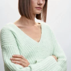 Mango V-Neck Knit Sweater -Mango popular store mango 8595 0057636 3