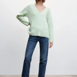 Mango V-Neck Knit Sweater -Mango popular store mango 8595 0057636 4