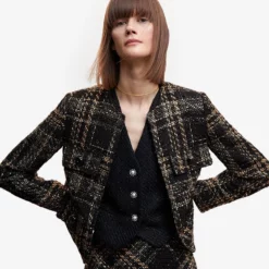 Mango Pocket Tweed Jacket