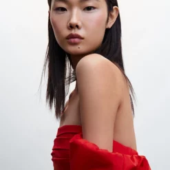 Mango Puffed Sleeves Cotton Dress -Mango popular store mango 8610 3847636 3