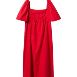 Mango Puffed Sleeves Cotton Dress -Mango popular store mango 8611 3847636 6