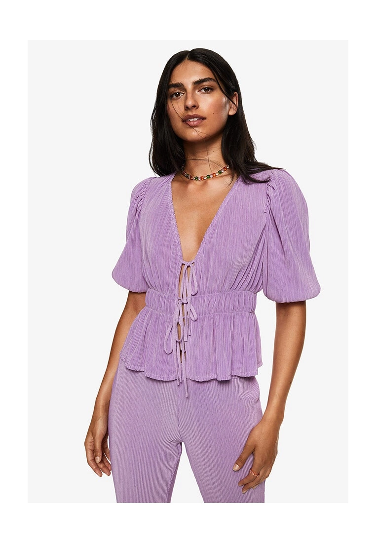 Mango Pleated Blouse With Ruffles 3 Mango Pleated Blouse With Ruffles