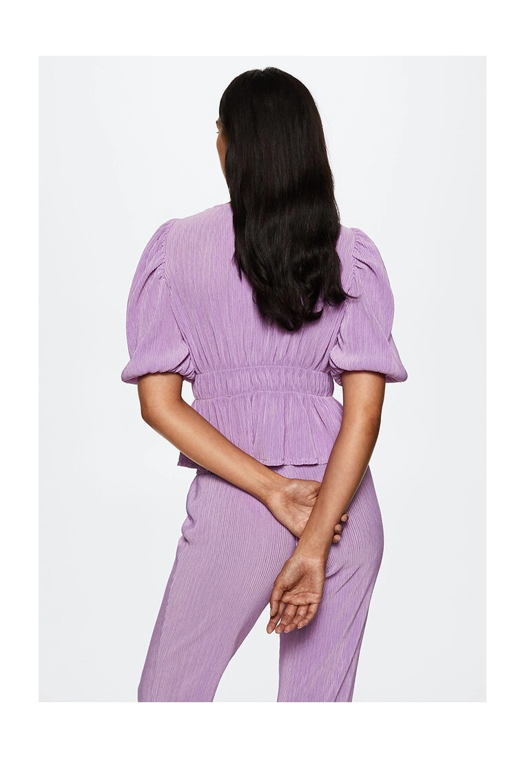 Mango Pleated Blouse With Ruffles 5 Mango Pleated Blouse With Ruffles - Image 3