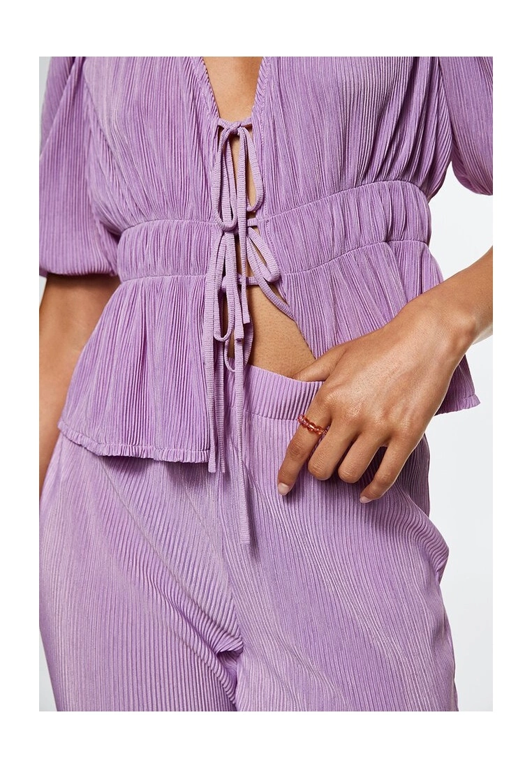 Mango Pleated Blouse With Ruffles 6 Mango Pleated Blouse With Ruffles - Image 4