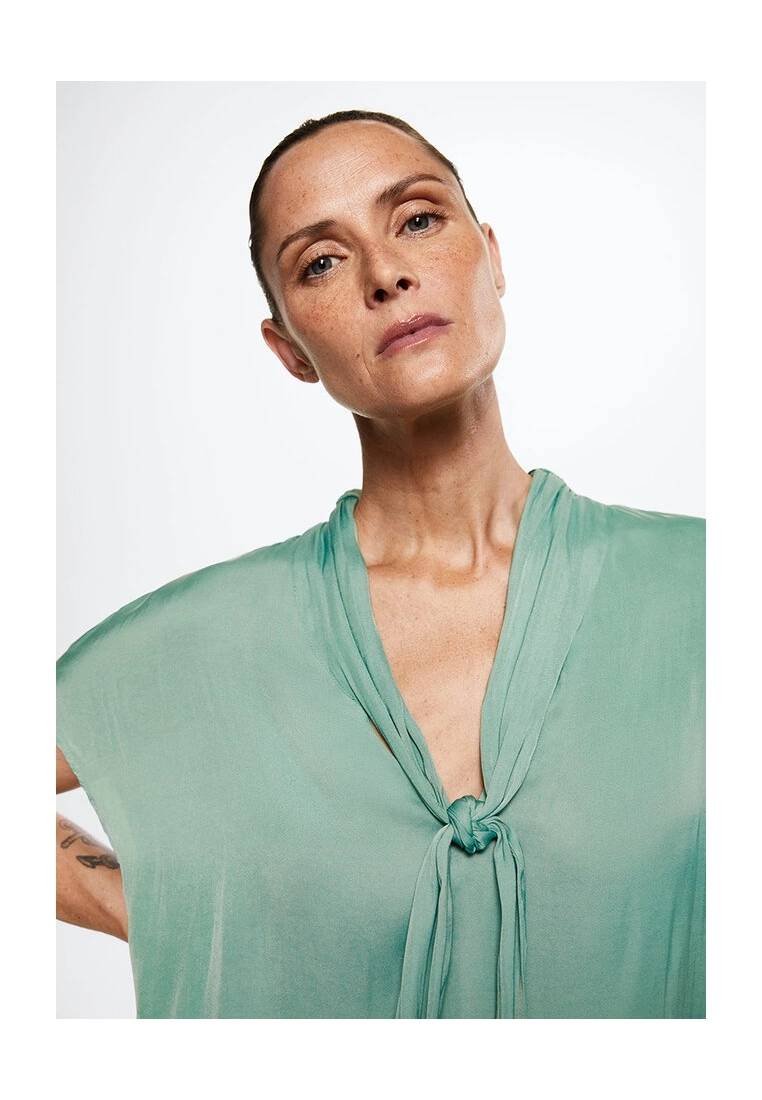 Mango Bow Satin Blouse 5 Mango Bow Satin Blouse - Image 3