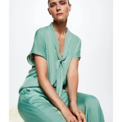 Mango Bow Satin Blouse 12 Mango Bow Satin Blouse -Mango popular store mango 8636 7992426 4