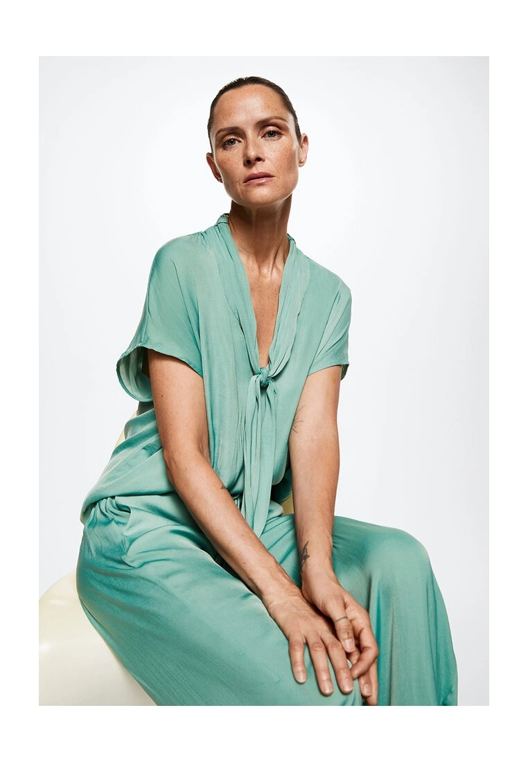 Mango Bow Satin Blouse 6 Mango Bow Satin Blouse - Image 4