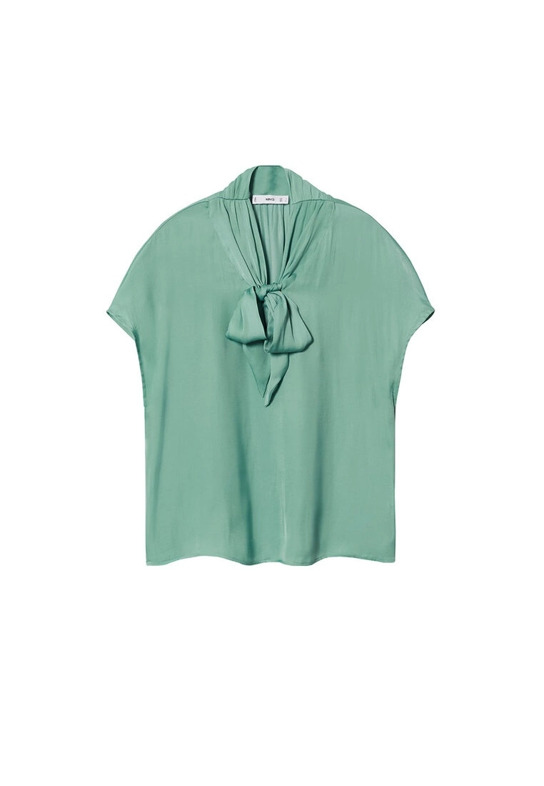 Mango Bow Satin Blouse 9 Mango Bow Satin Blouse - Image 7