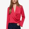 Mango Satin Cross Neck Blouse 2 Mango Satin Cross Neck Blouse -Mango popular store mango 8639 3857436 1