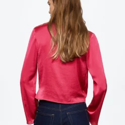 Mango Satin Cross Neck Blouse -Mango popular store mango 8639 3857436 2