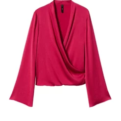 Mango Satin Cross Neck Blouse -Mango popular store mango 8640 3857436 5