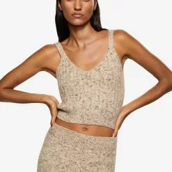 Mango Marbled Ribbed Knitted Top