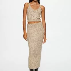 Mango Marbled Ribbed Knitted Top -Mango popular store mango 8652 4252536 4