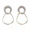 Mango Irregular Double Hoop Crystal Earrings -Mango popular store mango 8657 2982436 1