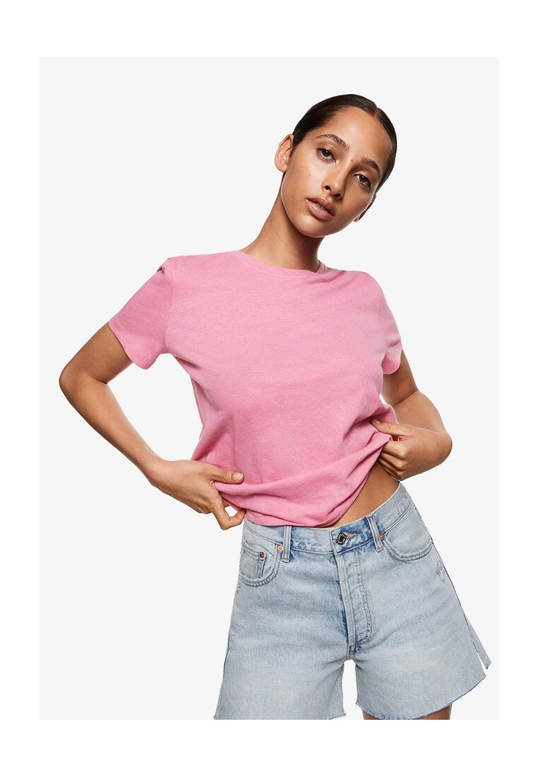 Mango Cotton Linen-Blend T-Shirt 3 Mango Cotton Linen-Blend T-Shirt