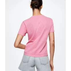 Mango Cotton Linen-Blend T-Shirt 8 Mango Cotton Linen-Blend T-Shirt -Mango popular store mango 8665 1503426 2