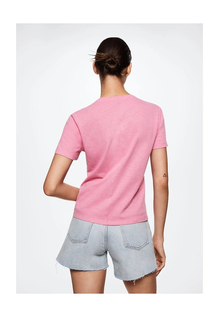 Mango Cotton Linen-Blend T-Shirt 4 Mango Cotton Linen-Blend T-Shirt - Image 2