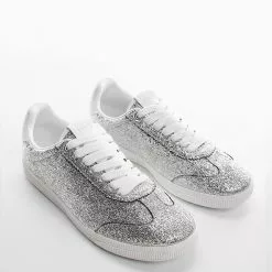 Mango Lace Glitter Sneakers -Mango popular store mango 8743 6982436 2