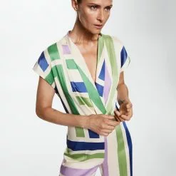 Mango Satin Stripes Jumpsuit -Mango popular store mango 8917 6592426 4