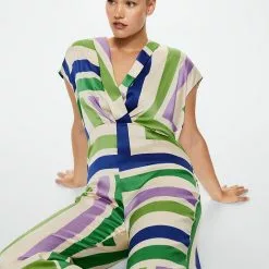 Mango Satin Stripes Jumpsuit -Mango popular store mango 8919 6592426 7
