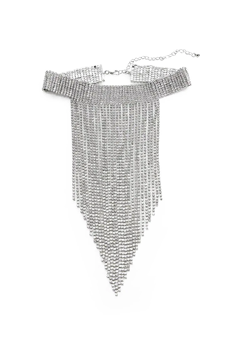 Mango Cascade Crystals Choker Necklace 3 Mango Cascade Crystals Choker Necklace