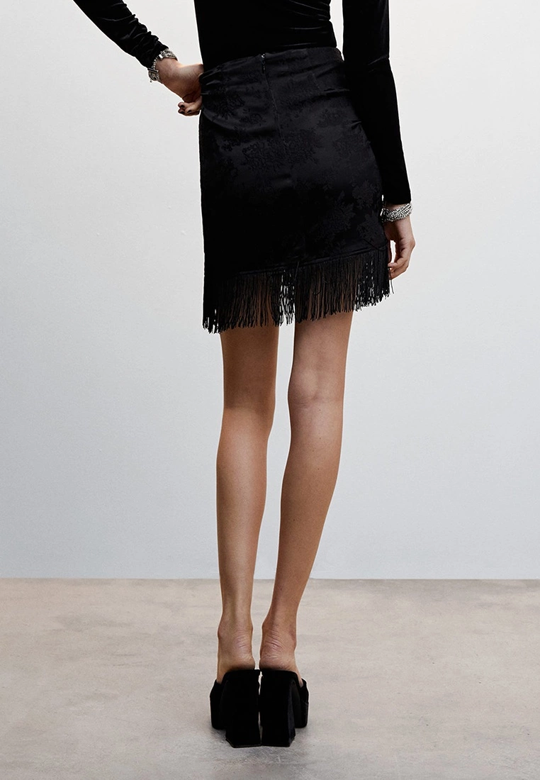 Mango Fringed Jacquard Skirt 4 Mango Fringed Jacquard Skirt - Image 2