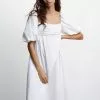 Mango Puffed Sleeves Cotton Dress 1 Mango Puffed Sleeves Cotton Dress -Mango popular store mango 9028 3367636 1