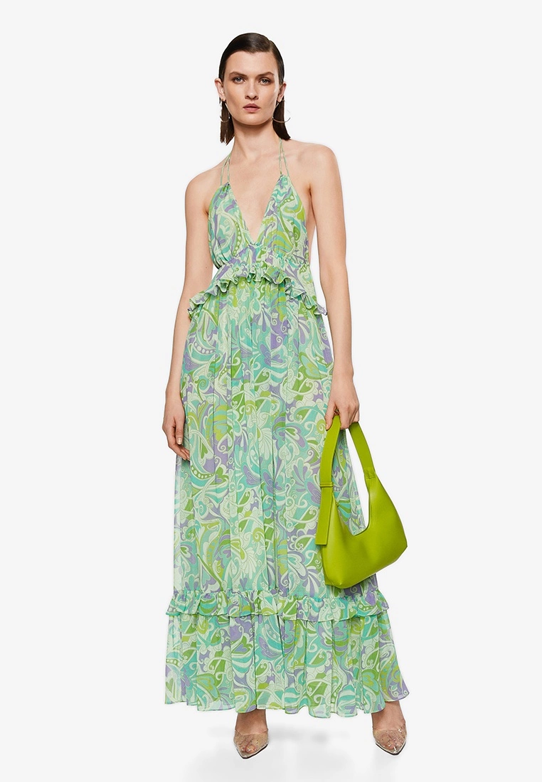 Mango Open Back Printed Dress 3 Mango Open Back Printed Dress